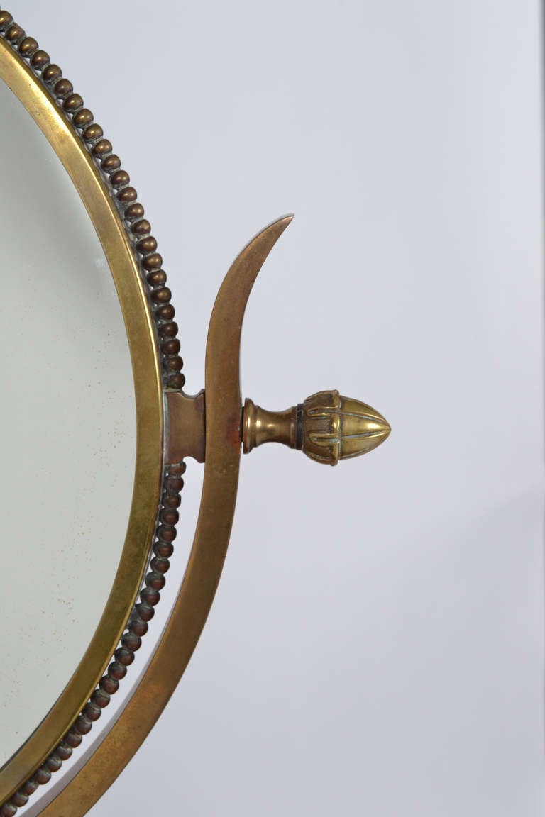 French Brass Neoclassical Table Mirror 2