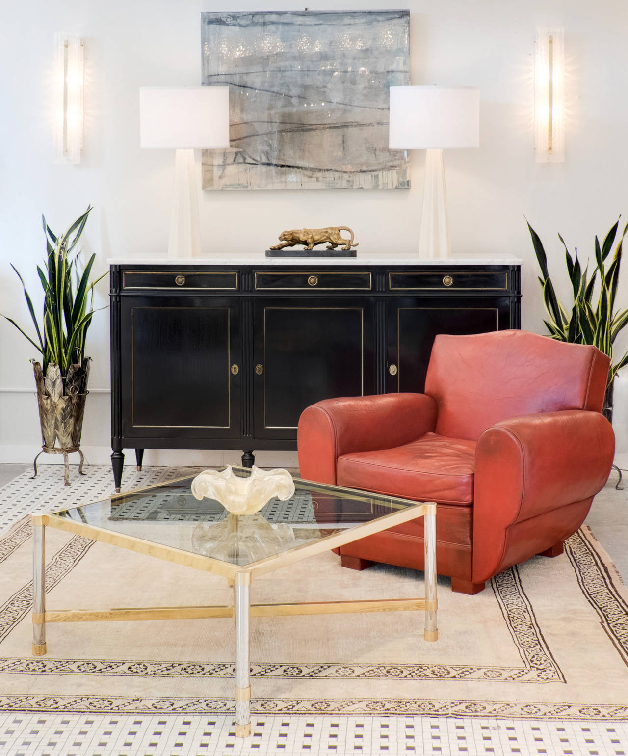 Louis XVI Carrara Marble-Top Buffet