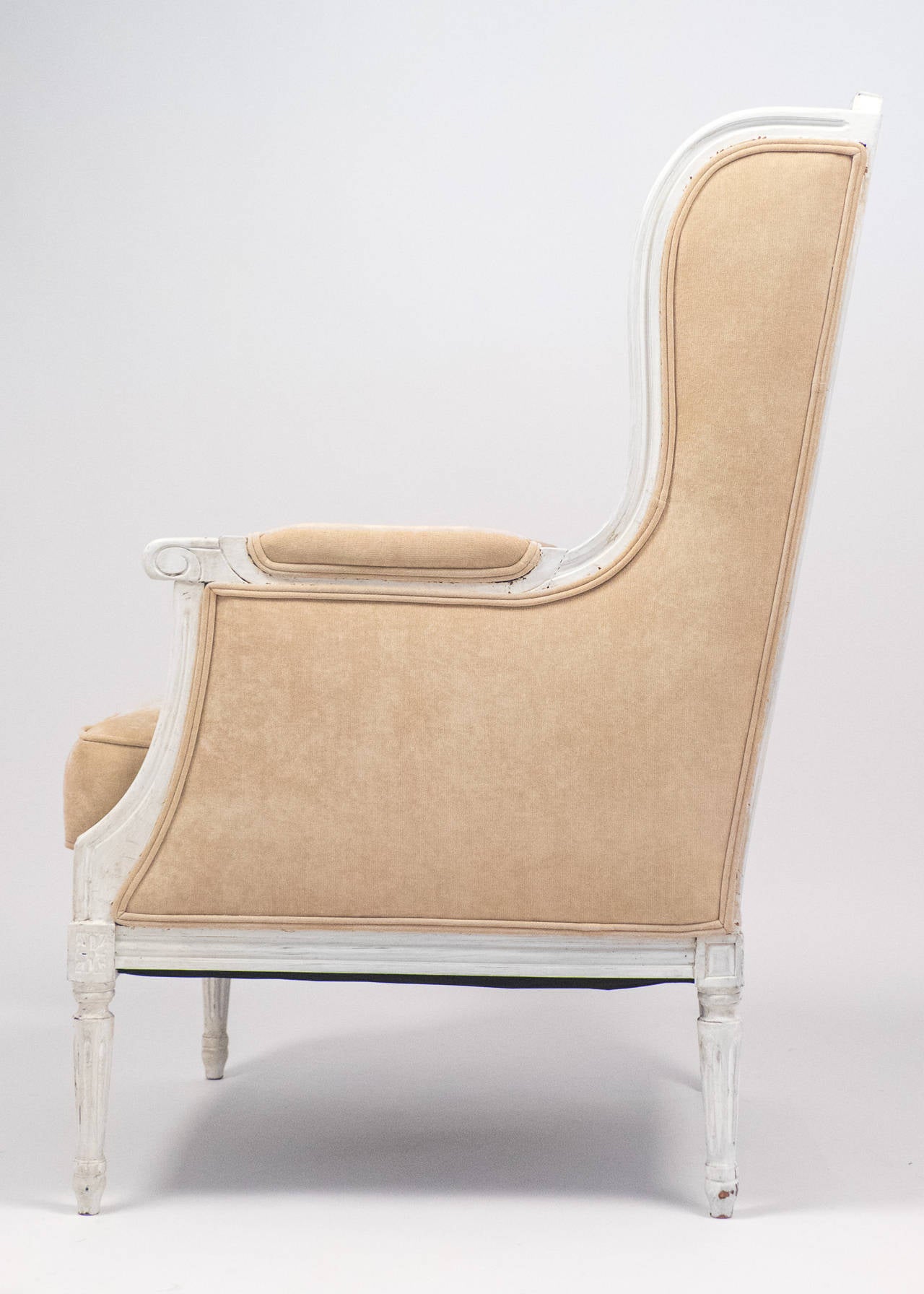 Early 20th Century Antique Pair of Louis XVI Wingback Bergères