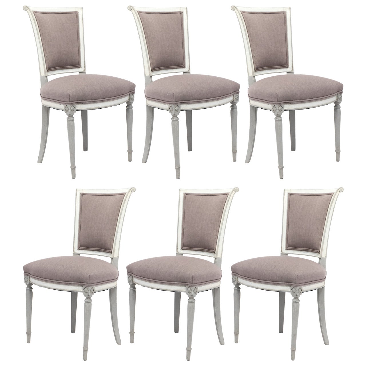 French Antique Set of Six Directoire Chairs