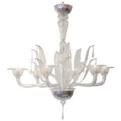 Murano "Cristallo Pura" Glass Chandelier by Salviati 5