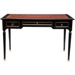 Louis XVI Solid Mahogany Leather Top Bureau