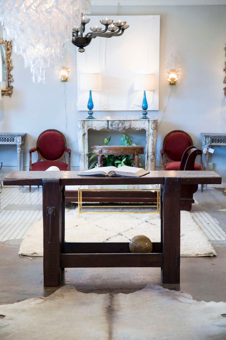 French 19th Century Solid Fir Workbench