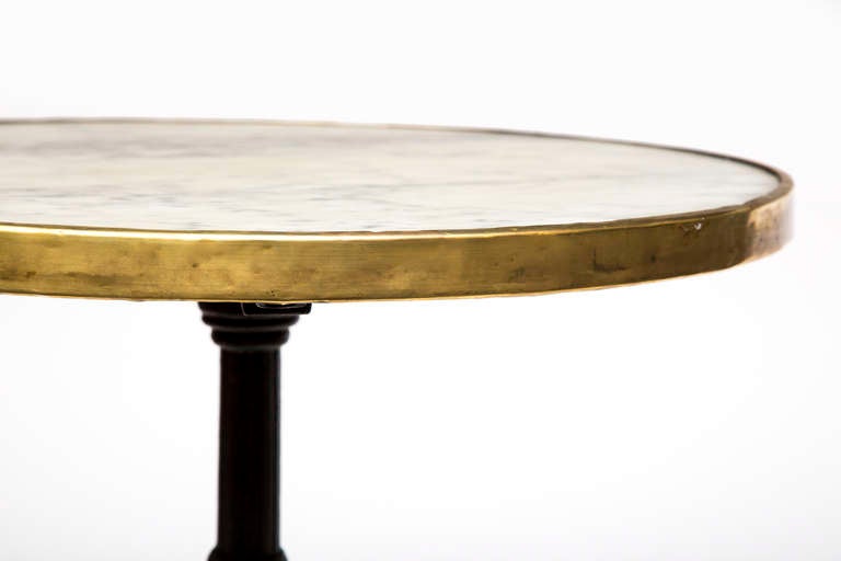 French Antique Marble & Iron Bistro Table 1