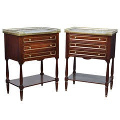 Pair of Louis XVI Mahogany Side Tables