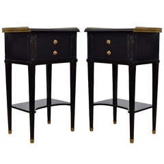 Pair of Ebonized Mahogany Side Tables by Maison Hirsch