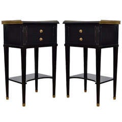 Pair of Ebonized Mahogany Side Tables by Maison Hirsch