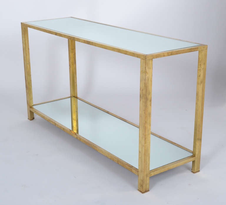 Mid-Century Modern French Vintage Brass Console Table