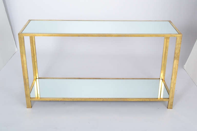 Mid-20th Century French Vintage Brass Console Table