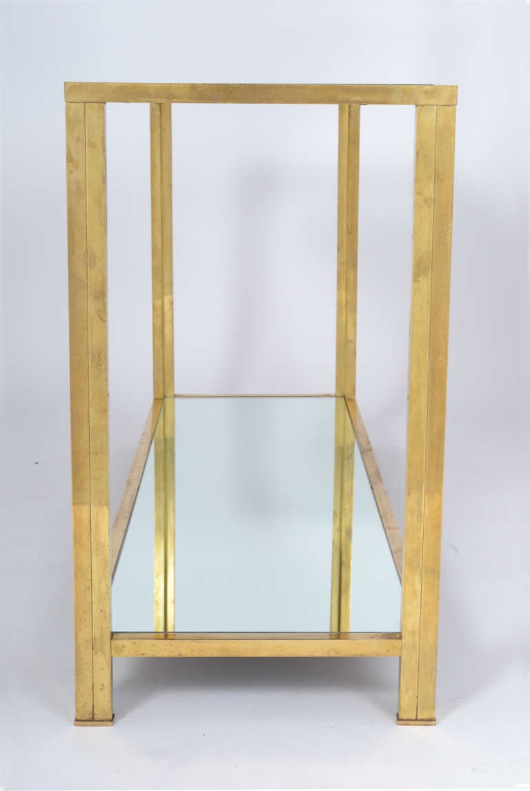 French Vintage Brass Console Table 1