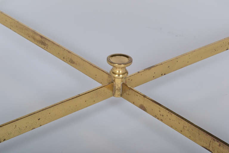 French Vintage Round Brass Coffee Table 3