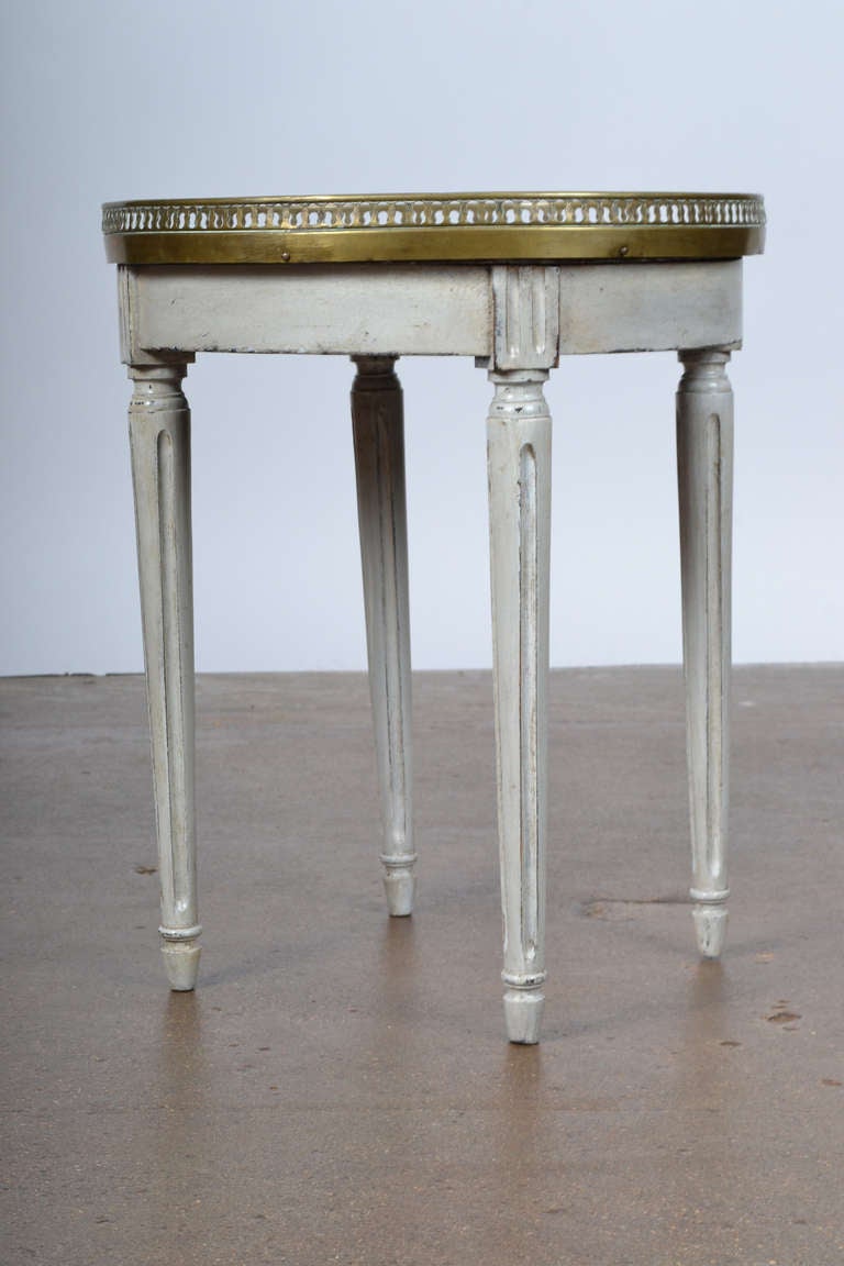 French Louis XVI Marble Top Side Table