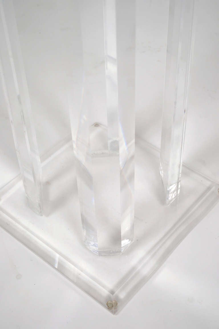 Plastic Vintage Lucite Pedestal with Lamp For Sale