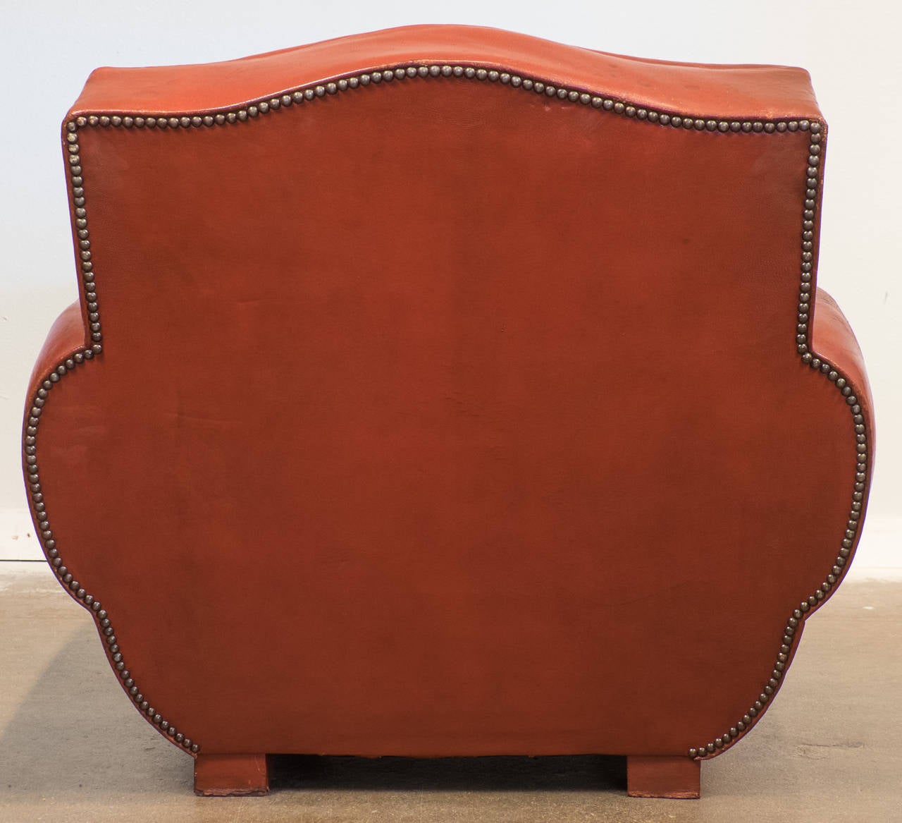 Superb French Vintage Red Leather Club Chair 1
