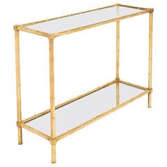 Rare French Maison Bagues Solid Brass Console Table