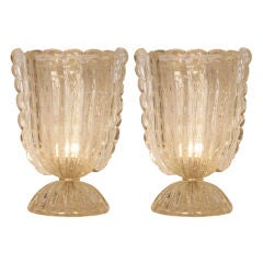 Pair of Italian Vintage Murano Glass Lamps