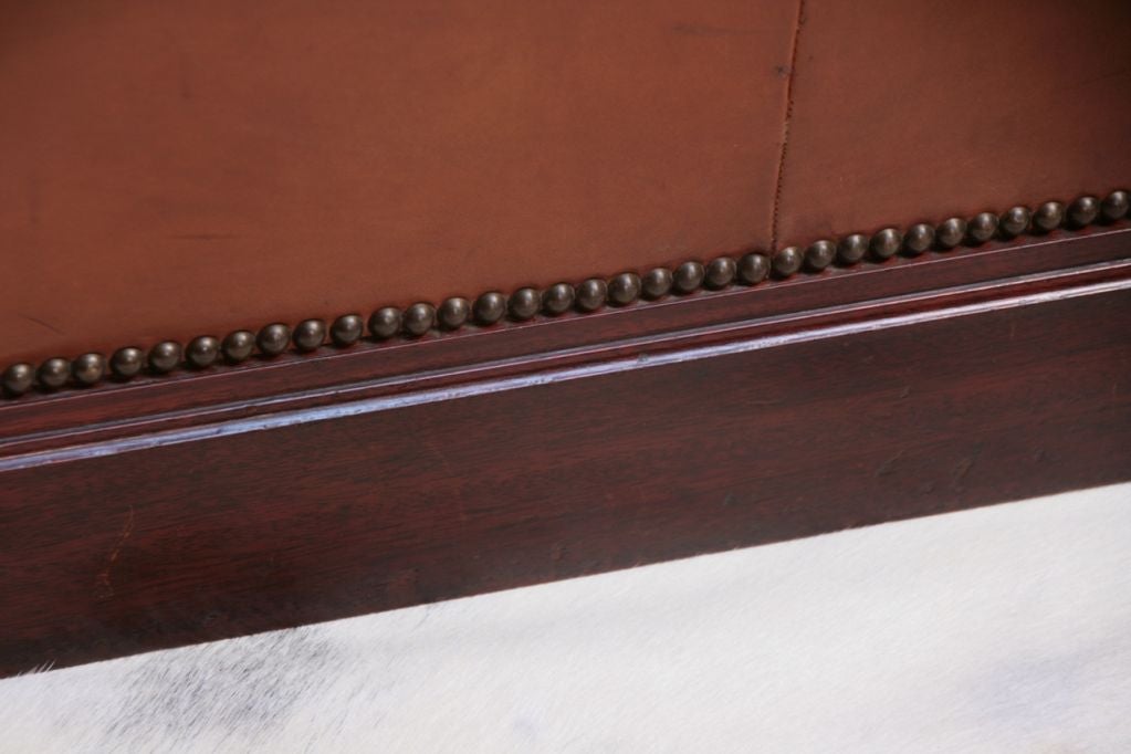 French Art Deco Period Leather Banquette 3