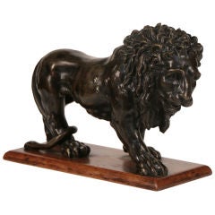 French Antique Cast Bronze Lion
