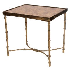 French Maison Bagues Solid Brass Side Table