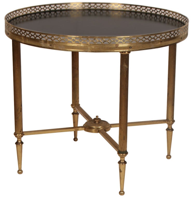 Pair of French Louis XVI Style Brass Side Tables