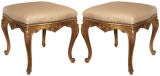 Pair of French Antique Louis XV Gold Leafed Stools