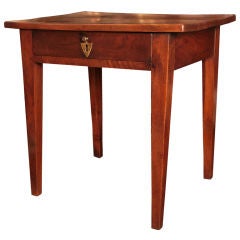 French Antique Solid Walnut Side Table