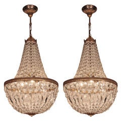 Pair of French Empire Style Chandeliers