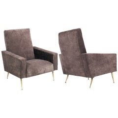 Pair of French Mid-Century Modern Armchairs in the style of Pierre Guariche