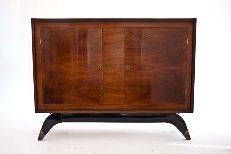 French Art Deco Burled Walnut Buffet