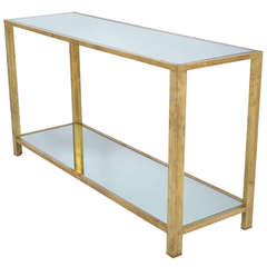 French Vintage Brass Console Table