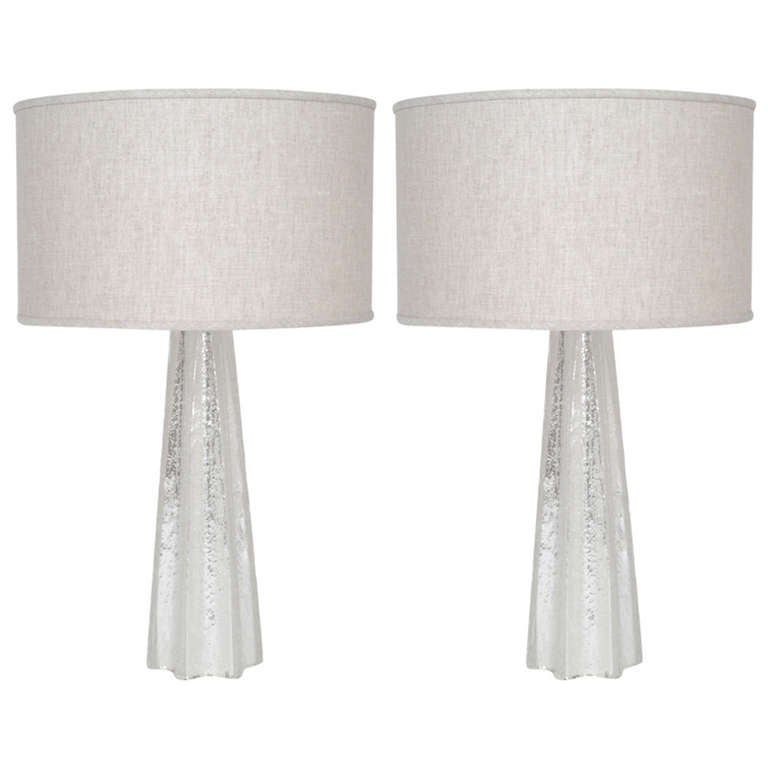 Monumental Pair Of Variegated Gold Leaf Glass Lamps At 1stdibs Pair Of Silver Leaf Murano Goso Glass Lamps