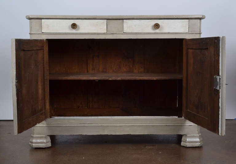 19th Century French Restauration Painted Walnut Buffet