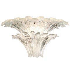 Two-Tier Murano Glass Leaves Chandelier by Barovier