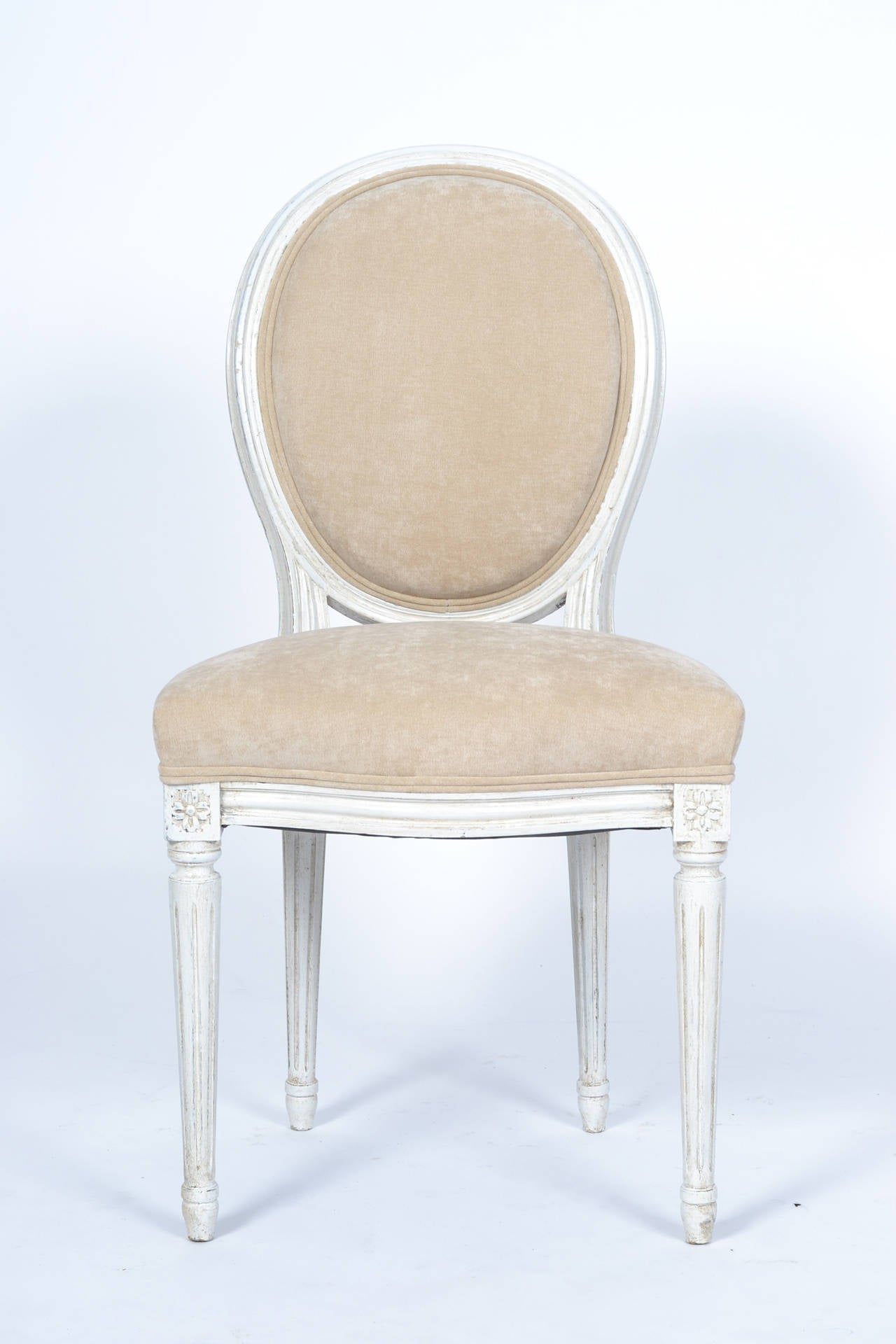 Set of Ten Louis XVI Medallion Back Dining Chairs In Good Condition In Austin, TX