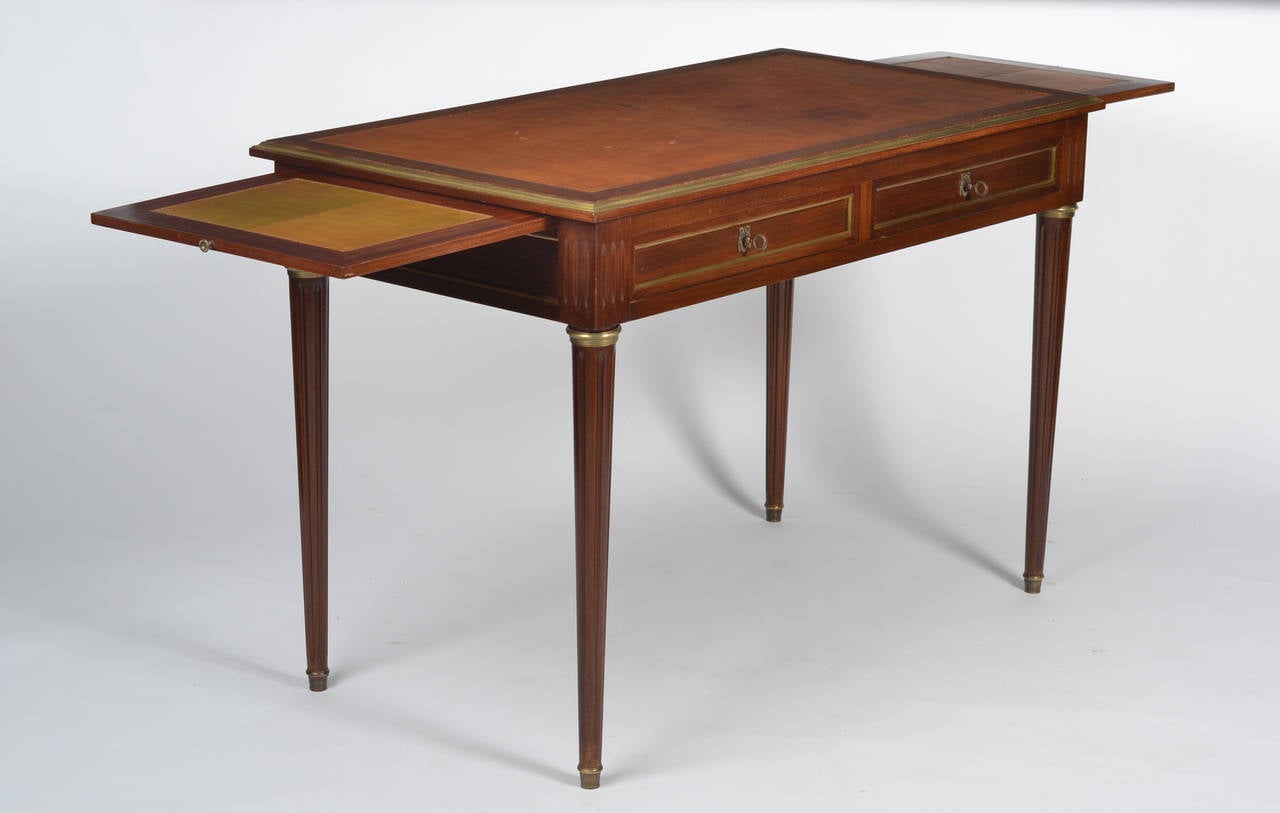 French Antique Louis XVI Mahogany Writing Desk In Good Condition In Austin, TX