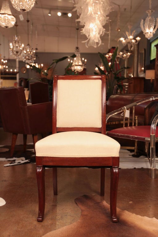 Pair of French Restoration Period Solid Mahogany Chairs