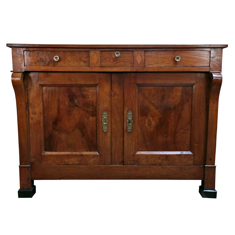 French Restoration Period Solid burled walnut Buffet