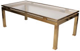 Vintage French Art Deco Brass Coffee Table