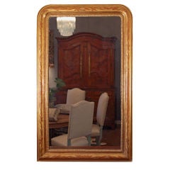 French Antique Louis Philippe Period Gold Leafed Mirror