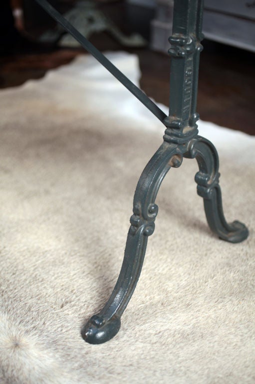French Antique Marble and cast Iron Bistro Table 1