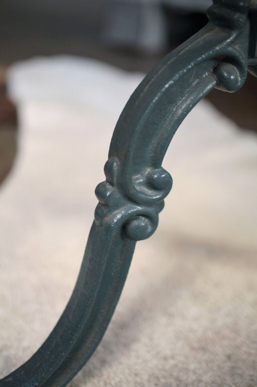 French Antique Marble and cast Iron Bistro Table 4