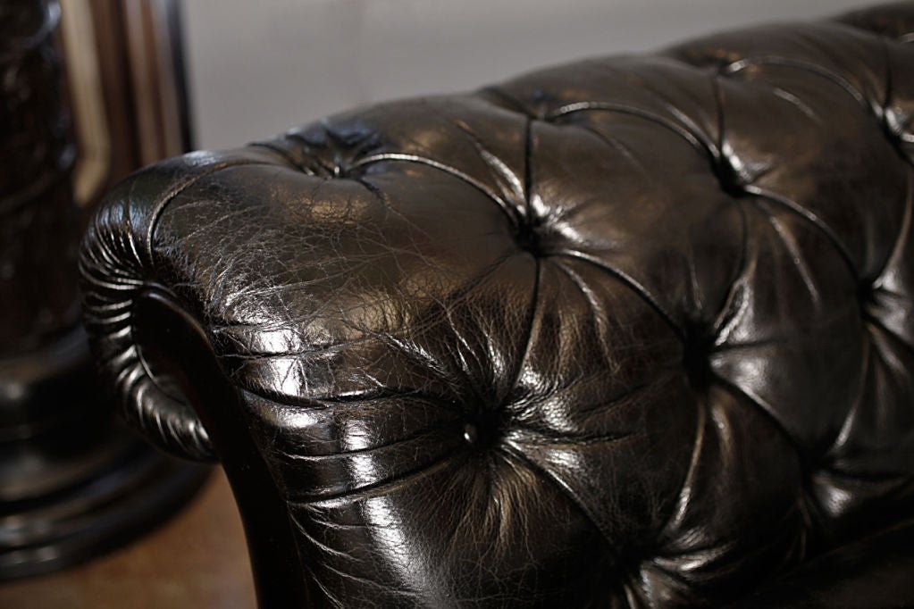 English Art Deco Leather Chesterfield Sofa 6