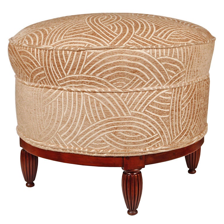 French Art Deco Ruhlmann Style Walnut Ottoman