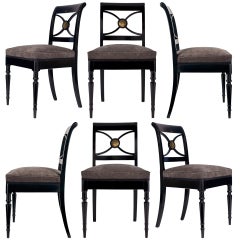 Set of 6 English Neoclassic Mahogany Dining Chairs