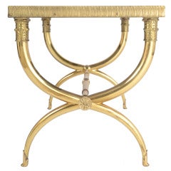 French Vintage Brass Coffee Table by Maison Charles