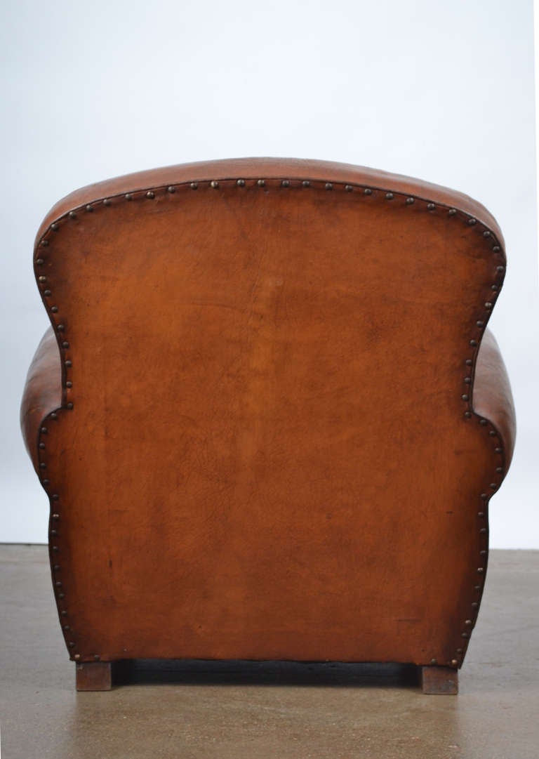 French Vintage Leather Club Chairs 1