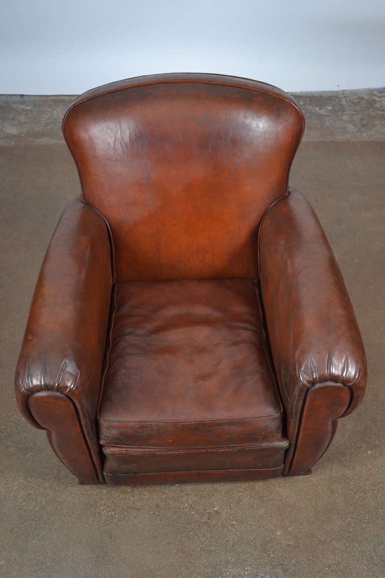 French Vintage Leather Club Chairs 2