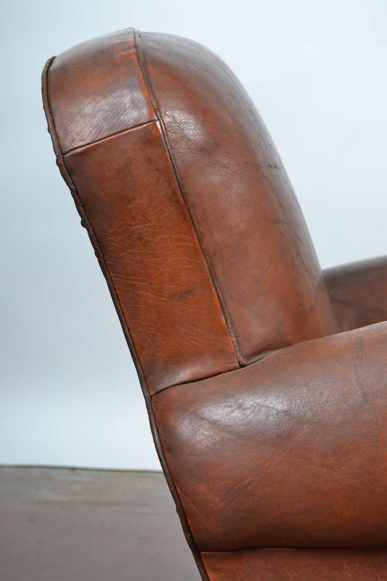 French Vintage Leather Club Chairs 4