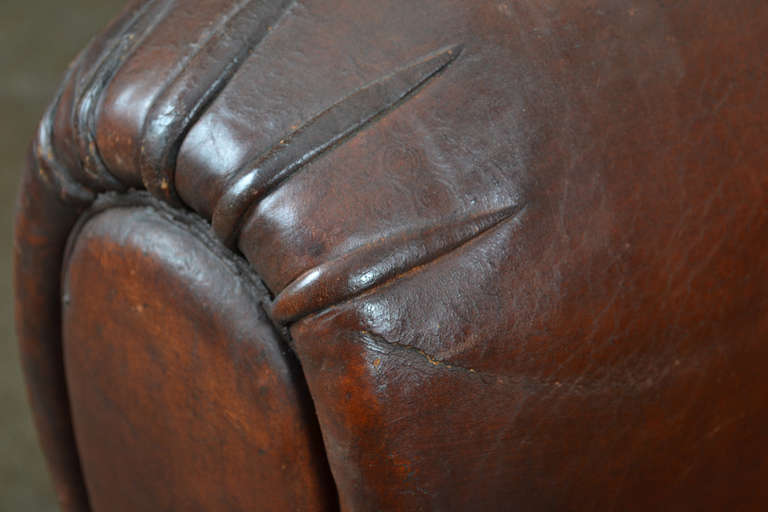 French Vintage Leather Club Chairs 5
