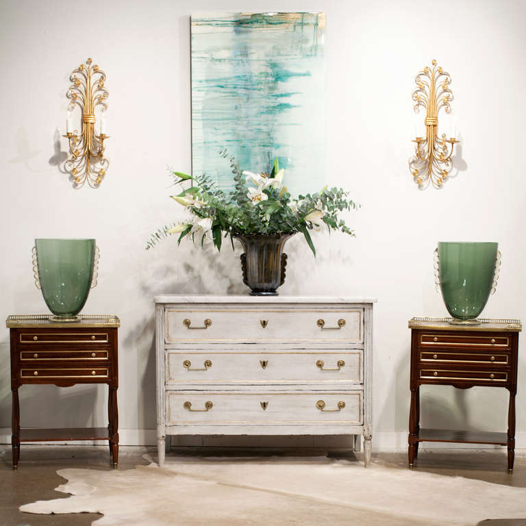 Pair of Louis XVI Mahogany Side Tables